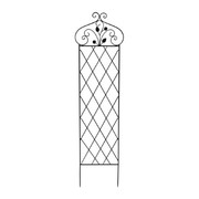 Nature Spring Garden Trellis for Climbing Plants with Decorative Leafy Vine/Butterfly Metal Panel | 63-inch, Black 944997GBE